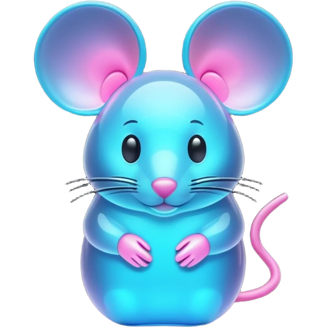3d mouse png ai generated image neon color emoji
