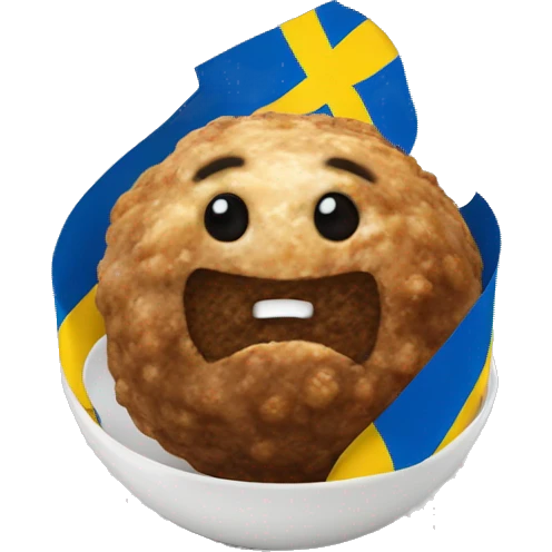 Swedish flag on a Swedish meatball emoji