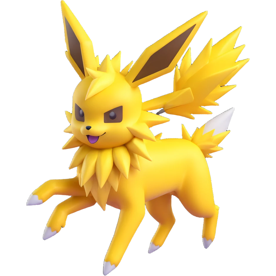 Jolteon the electric Pokémon jumping emoji