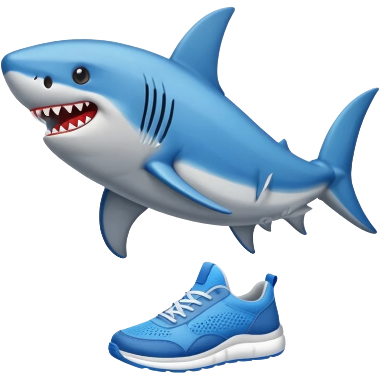 Tiburón con zapatillas azules emoji
