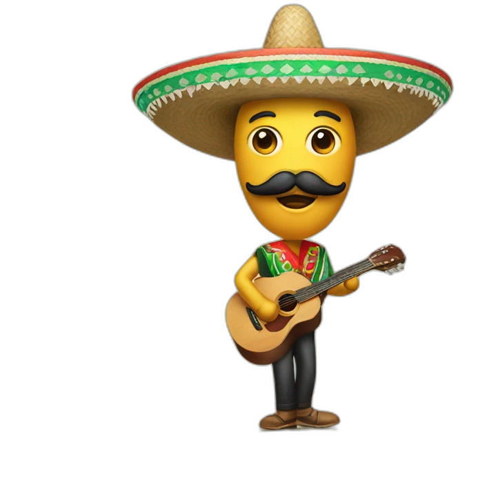 mexican with sombrero moustache and maracas emoji