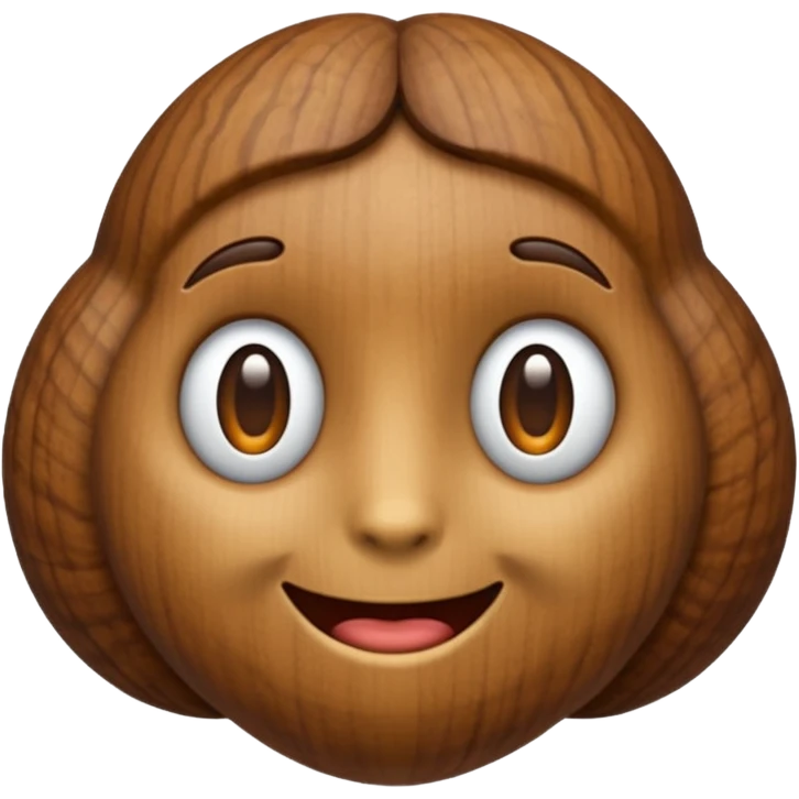 A faceless, plain walnut-shaped emoji emoji