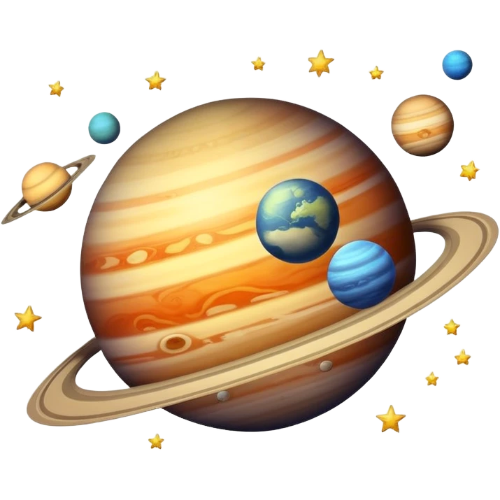 outer space with planets and stars emoji