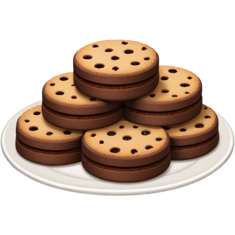 A plate of chocolate shortbread biscuits emoji