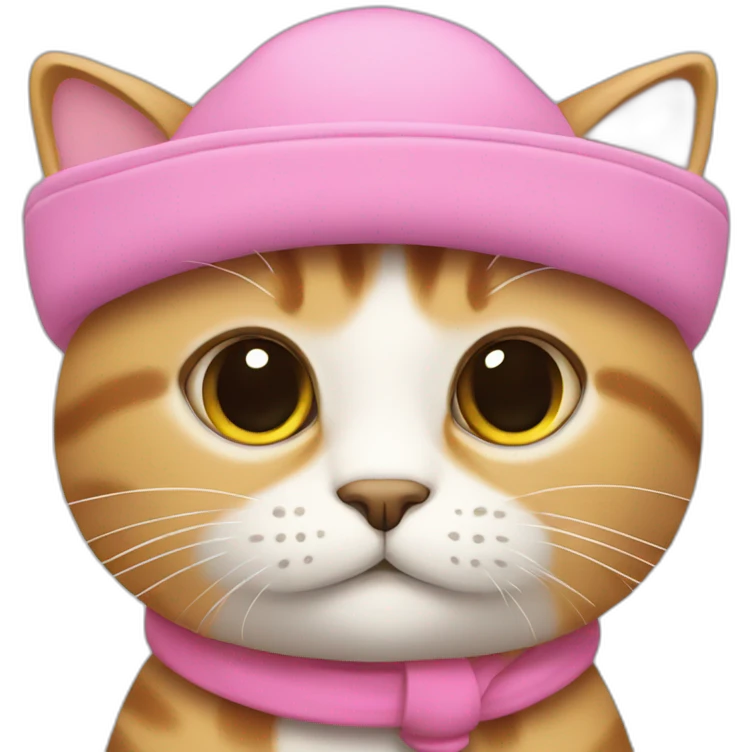 Un gato con gorro rosa emoji
