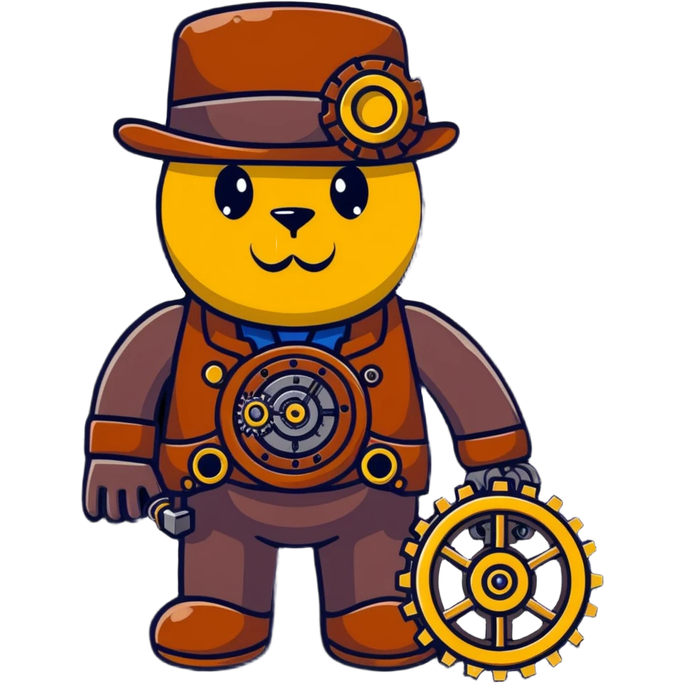 Steampunk Freddy with mechanical parts emoji