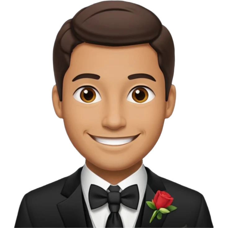 American groom, traditional, culture of american, smiley on face. emoji
