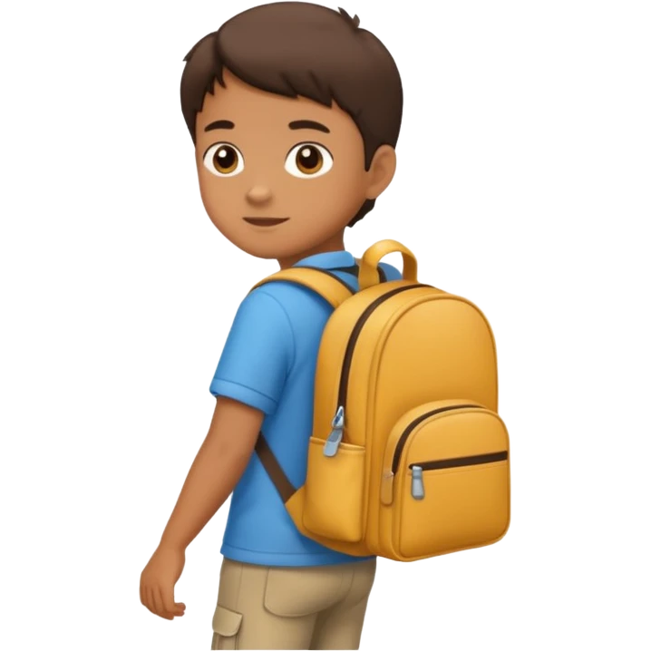 Child with school bag going to school emoji