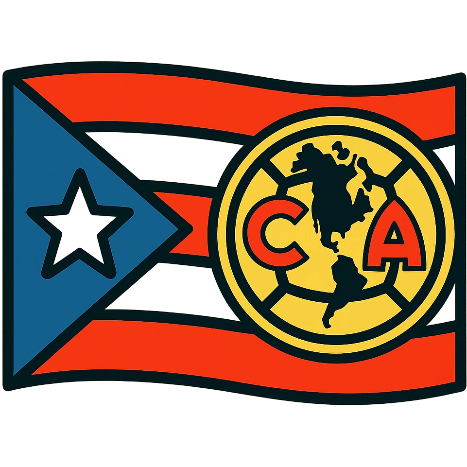 Puerto Rico flag with Club América logo overlay emoji