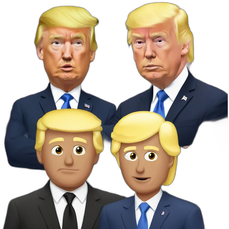 Macron and trump at a speech emoji