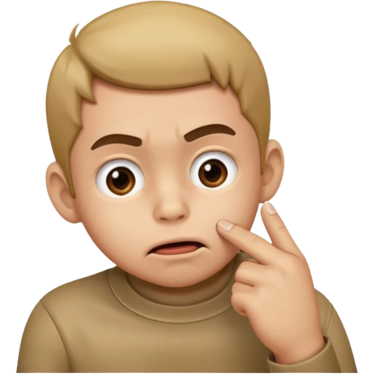 Monito, mordiéndose el dedo emoji