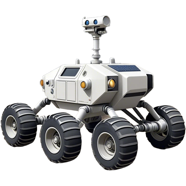 Cinematic Realistic Moon Rover – A rugged, high-tech vehicle traversing the Moon’s dusty surface. Its thick wheels leave tracks in the fine lunar regolith, with Earth hanging in the distant sky. Every mechanical detail of the rover is meticulously rendered, emphasizing its role in human exploration. emoji