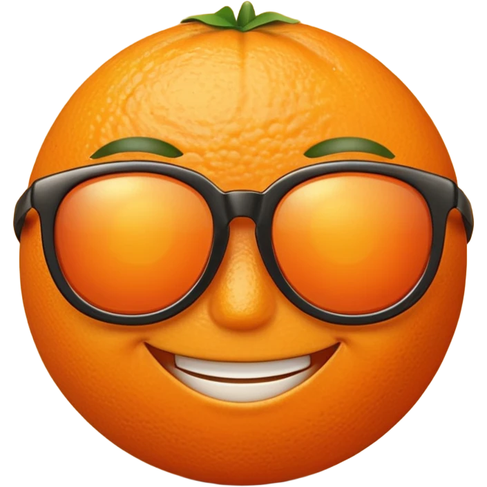 Orange with smile face with sun glasses emoji