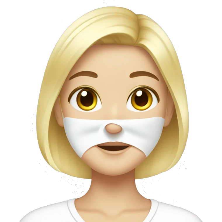Blonde girl doing skincare emoji
