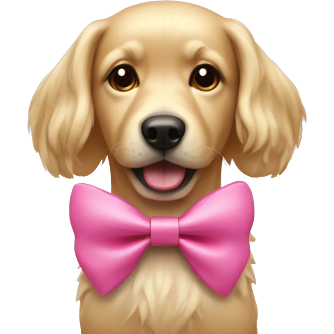 Blonde dog with pink bow emoji