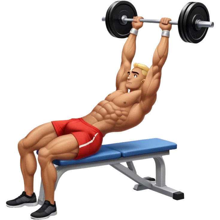 side-view bodybuilder lying down barbell glute-bridges emoji
