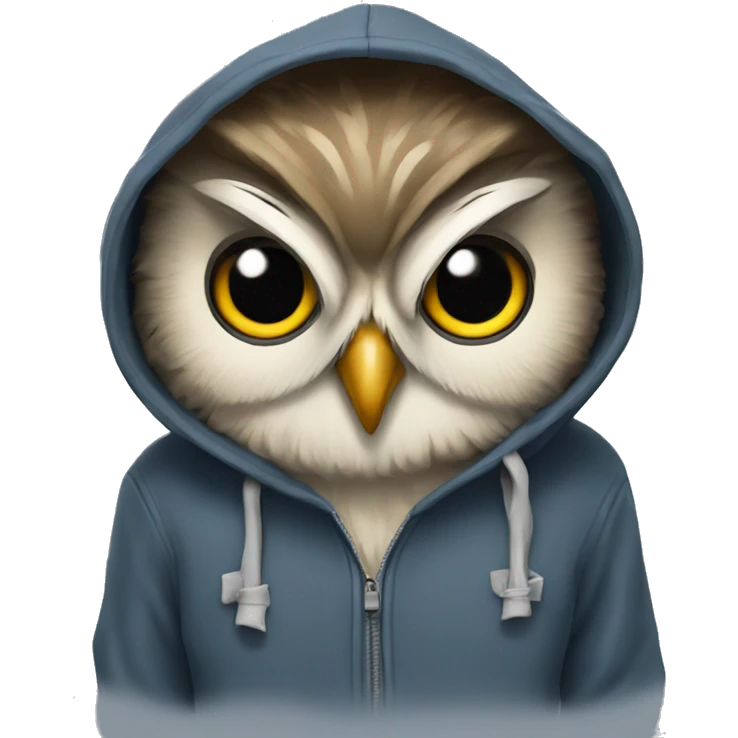 Owl wearing a hoodie emoji