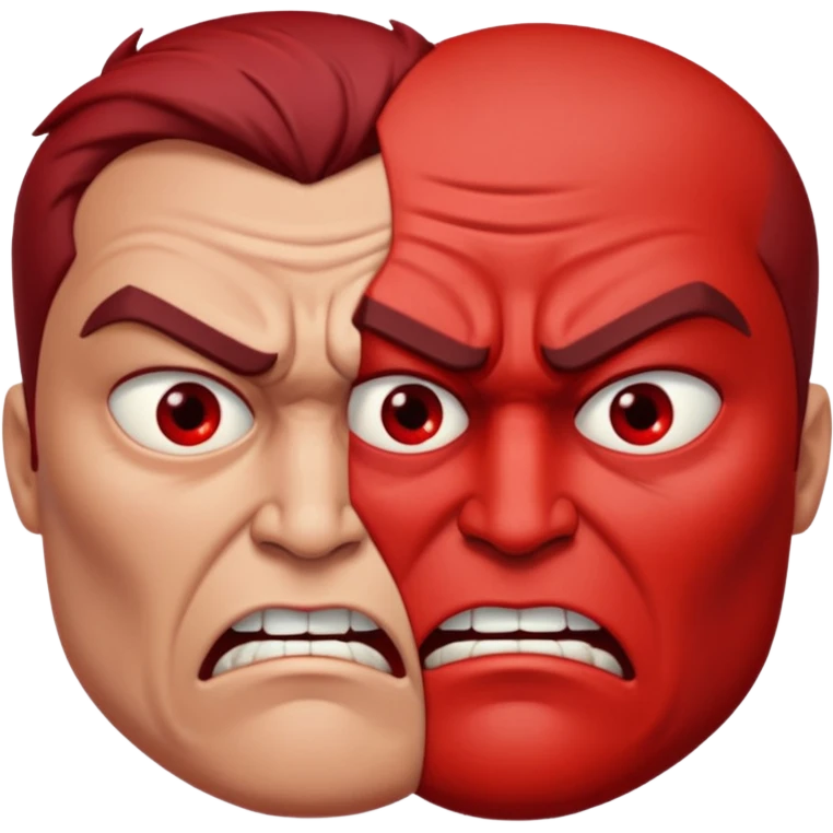 two angry faces looking at eachother

 emoji