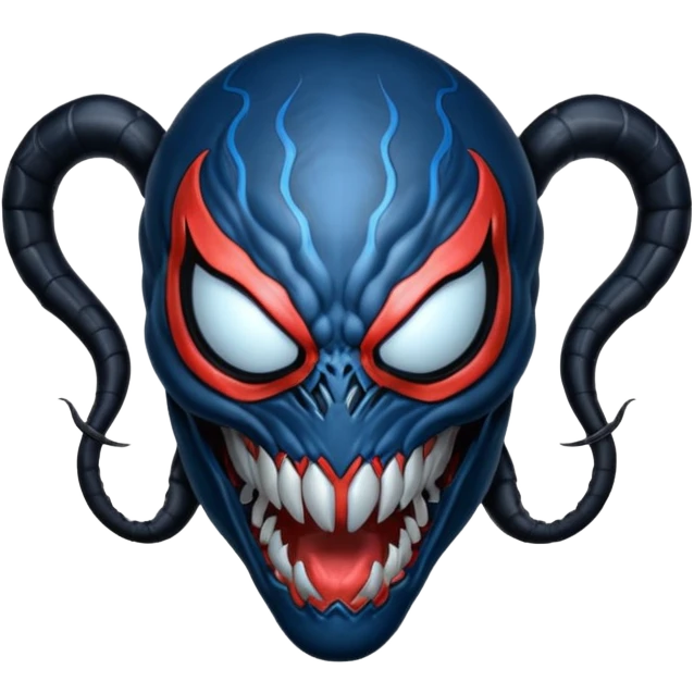 Venom head rear view with subtle blue highlights emoji
