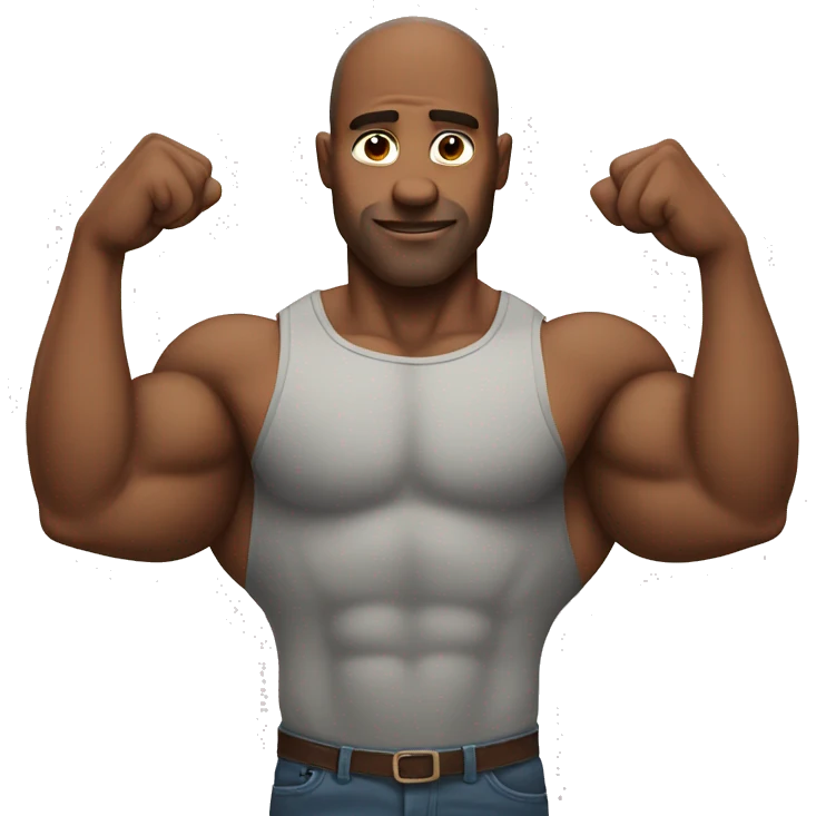 strong dad showing muscles emoji