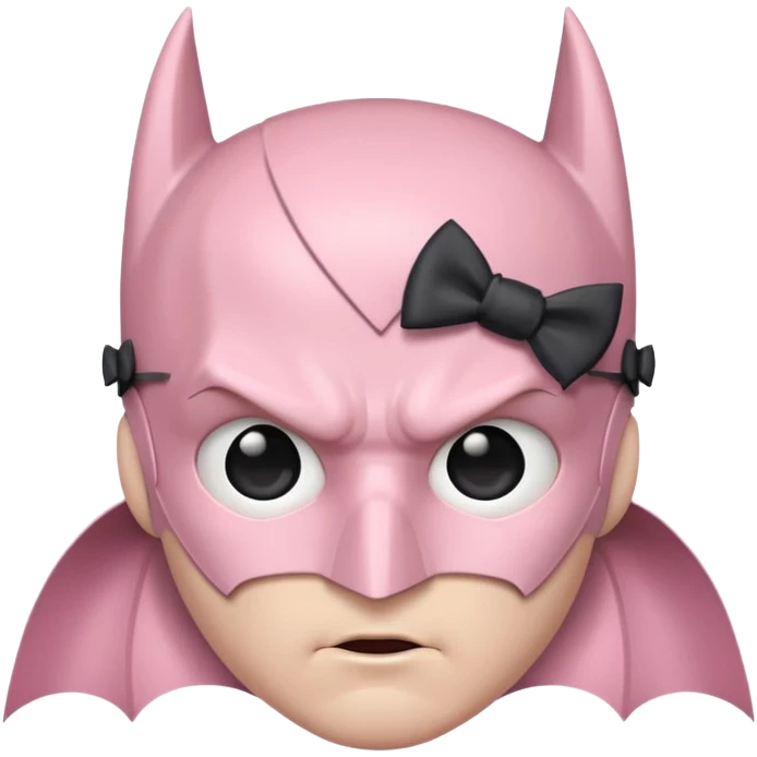 Light pink cute batman with a bow in his head emoji