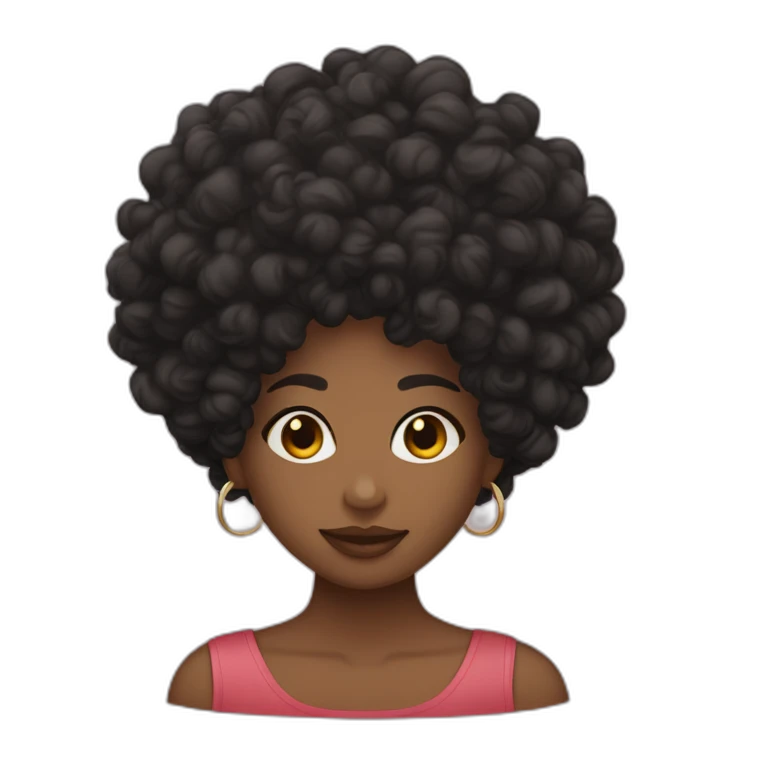 MUJER MORENA CON RIZOS TIPO AFRO  emoji