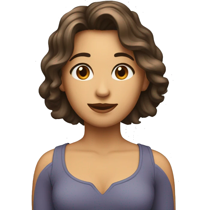 personita con pelo ondulado y morena emoji