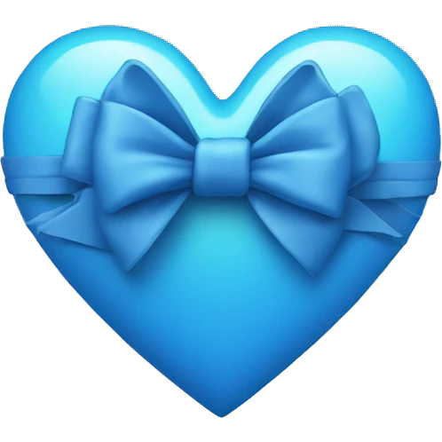 heart with a bow emoji but blue emoji
