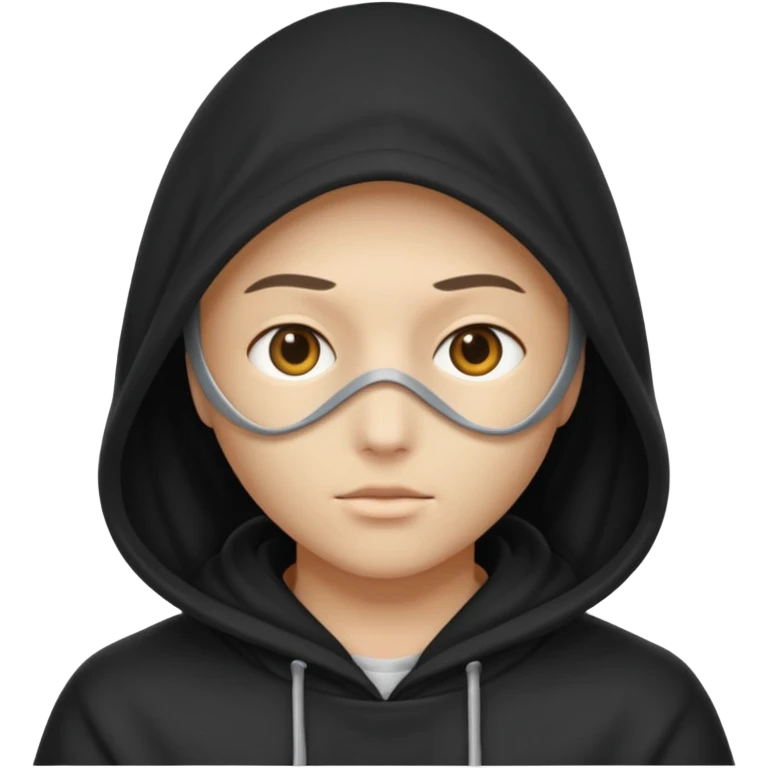 Eyes covered by hood emoji