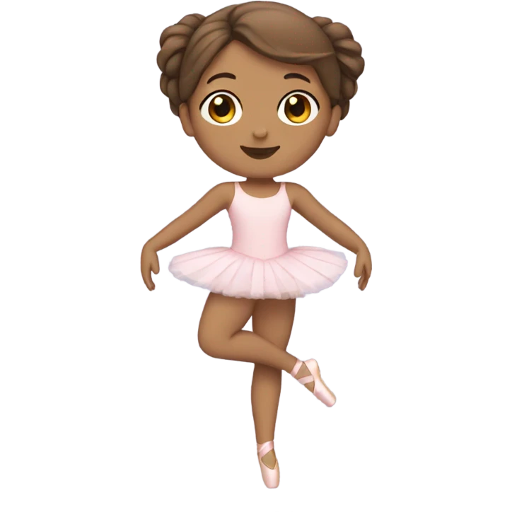 Ballerina with brown hair emoji