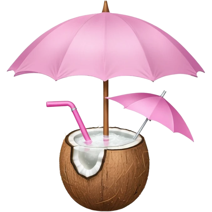 coconut drink with light pink umbrella emoji