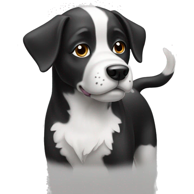 black and white dog  emoji