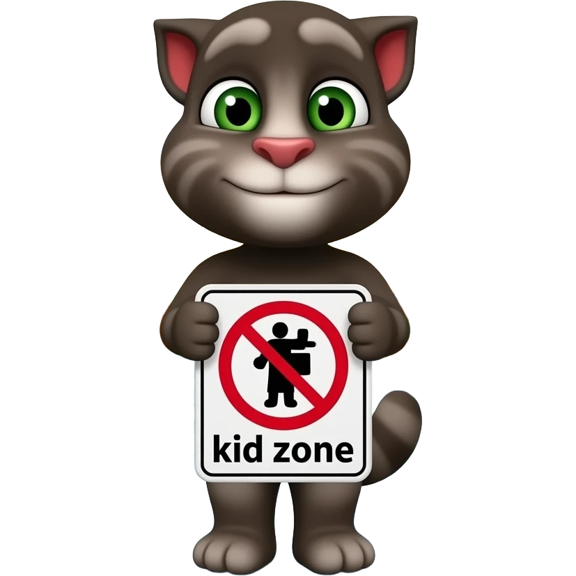 No kid zone Talking Tom in the school emoji