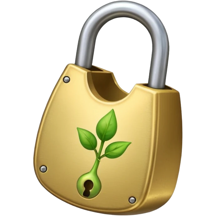 A seed germinating with a sprout sticking out of it in the shape of a pad lock with the seed being the body of the padlock and the sprout being the shackle of the padlock. But it looks more like a seed and a sprout rather than anything else emoji
