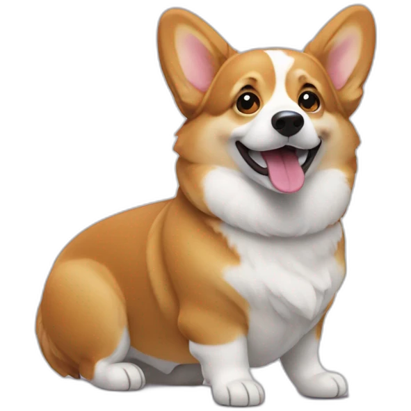 corgi qui rigole emoji