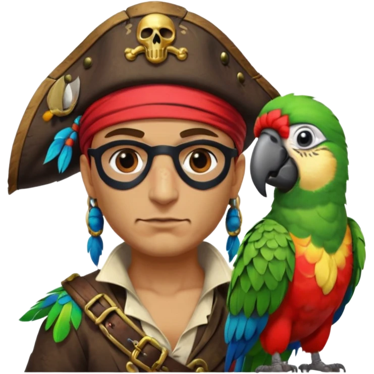 pirate and parrot emoji