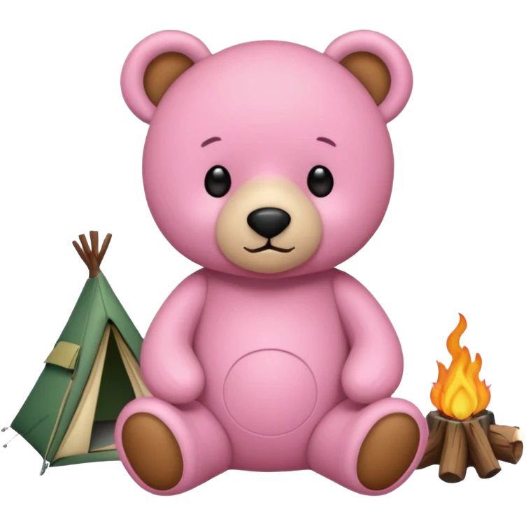  Teddy bear camping pink emoji