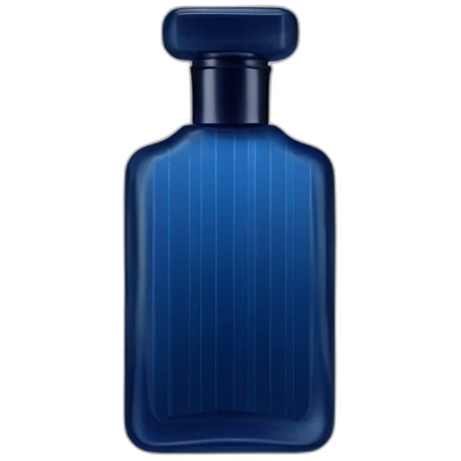 Perfume bottle in shape of a man's body, dark blue and matt with dark stripes emoji