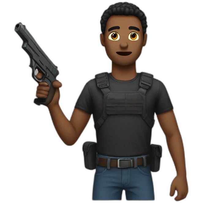 Man holding gun emoji