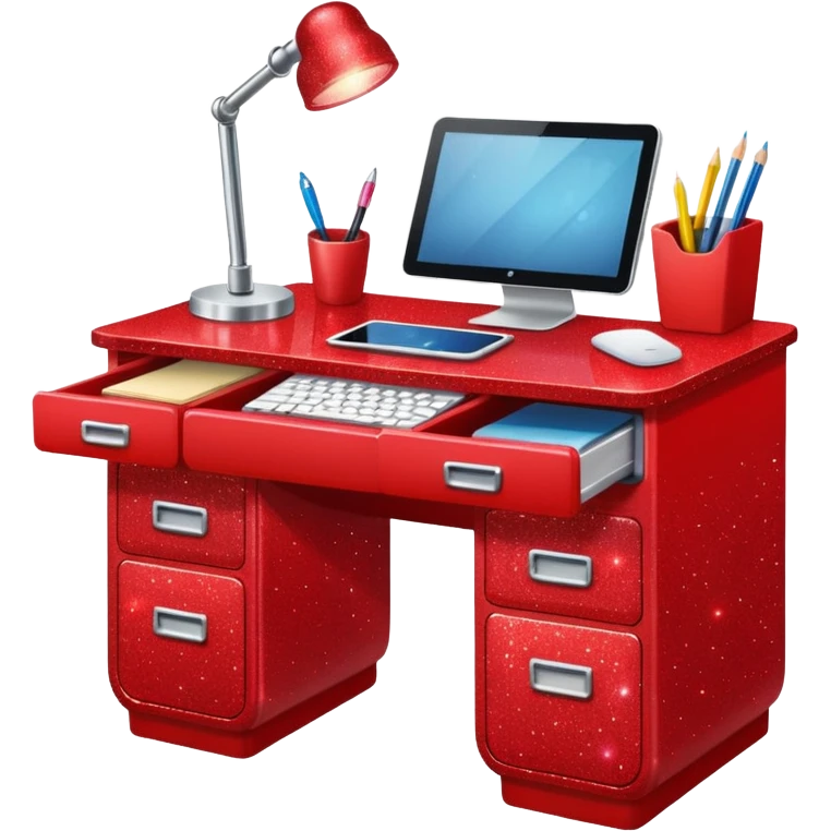 red glitter desk emoji