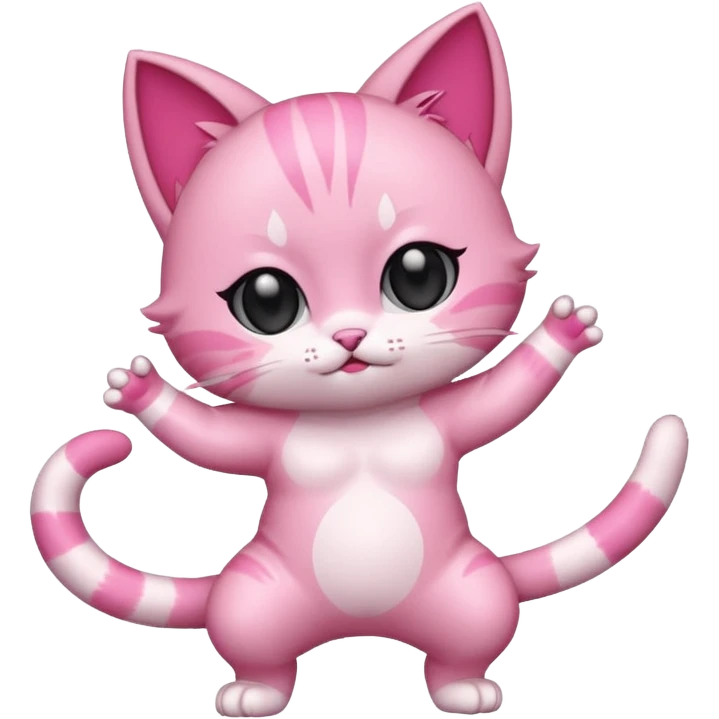 chibi anime pink cat twerking emoji