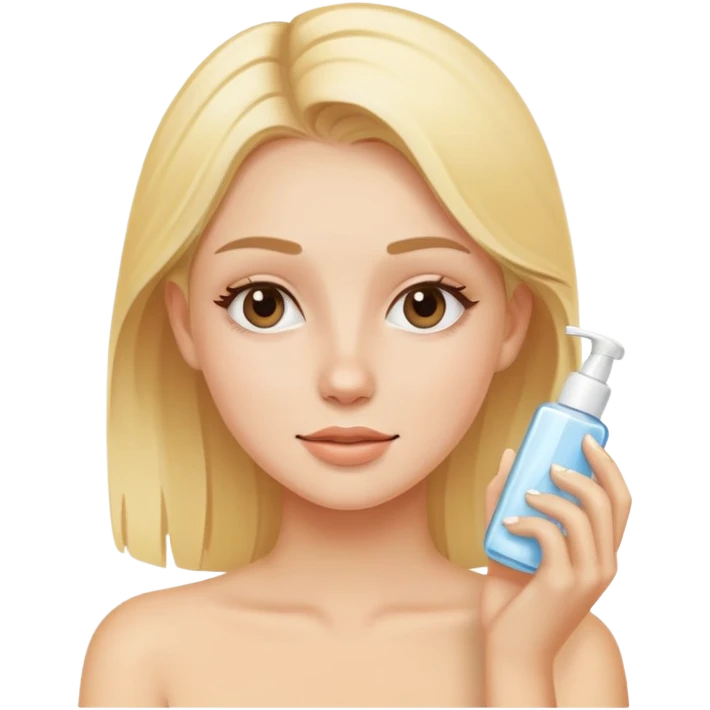 blonde girl doing her skincare emoji