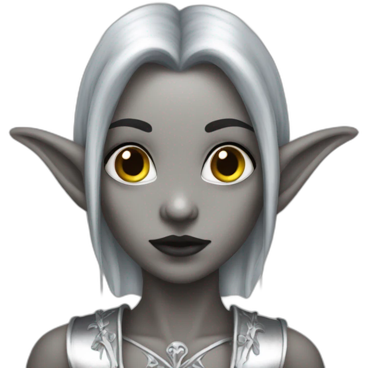gothic elf in silver clothes emoji