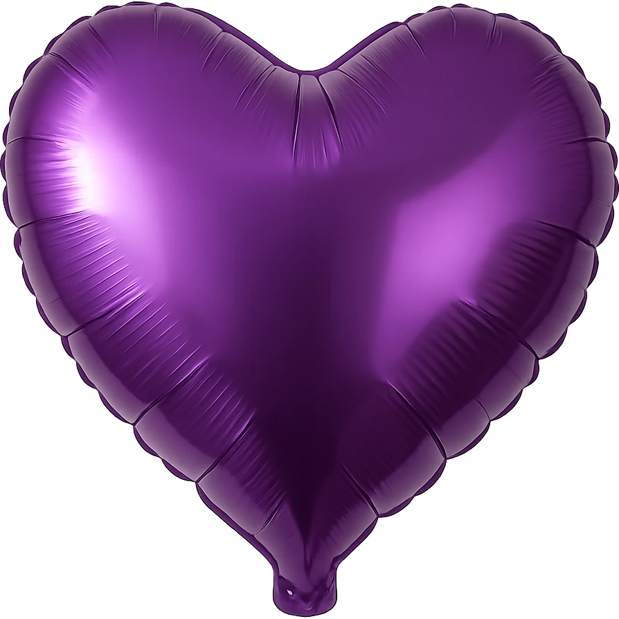 purple Foil balloon heart, remove background emoji
