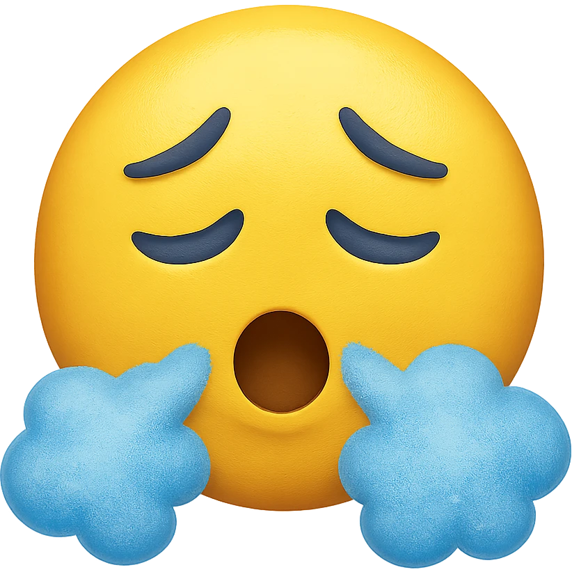 face with blue ice breath emoji, digital illustration emoji
