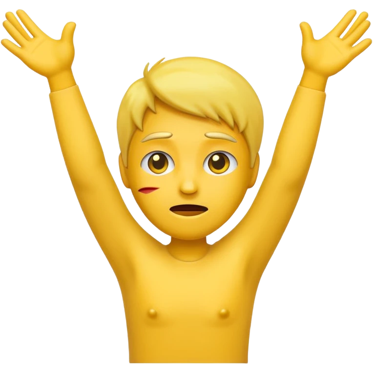 emoji unhappily surrendering with arms up emoji