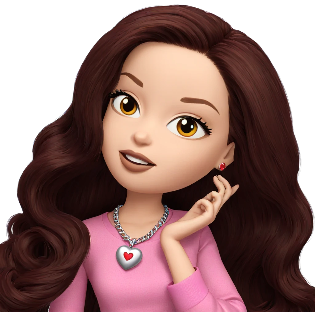 girl with heart necklace emoji
