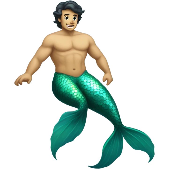 Tan merman with dark hair emoji