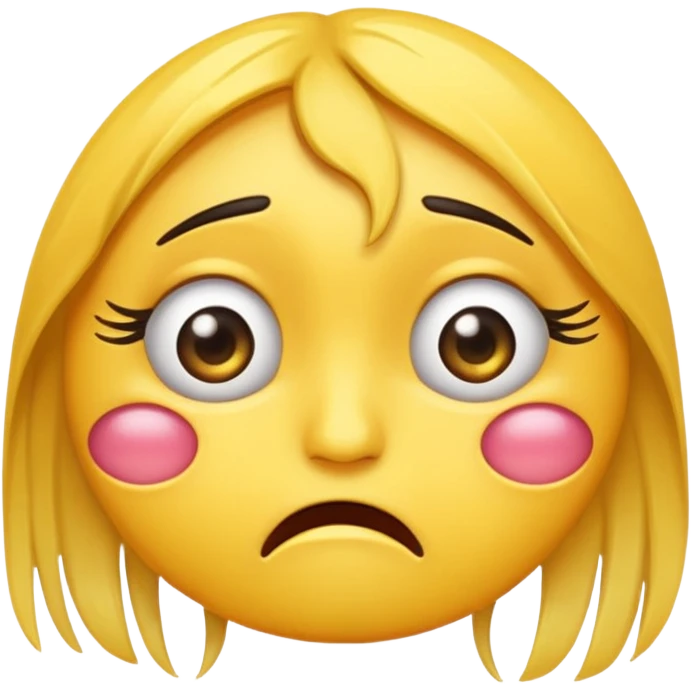 distraught emoji with long eyelashes emoji