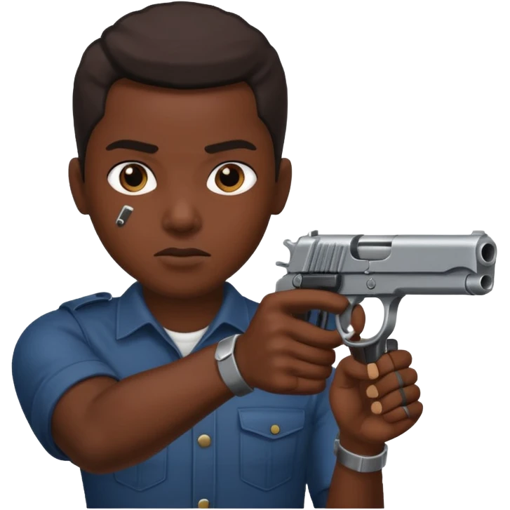 Black person shooting emoji